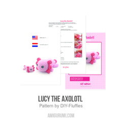 Lucy the Axolotl  amigurumi pattern by DIY Fluffies