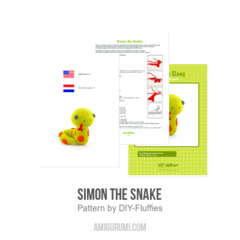 Simon the Snake amigurumi pattern by DIY Fluffies