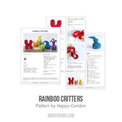 Rainboo critters amigurumi pattern by Happy Coridon