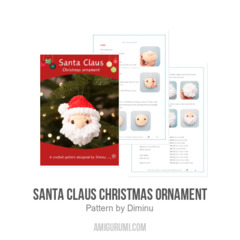 Santa Claus Christmas ornament amigurumi pattern by Diminu