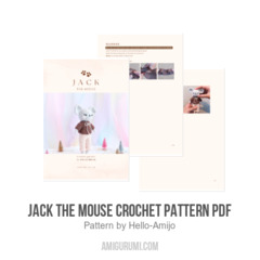 Jack the Mouse Crochet Pattern PDF amigurumi pattern by Hello Amijo
