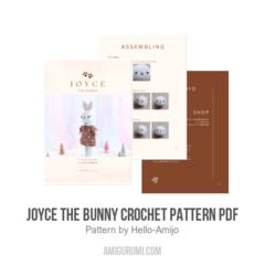 Joyce the Bunny Crochet Pattern PDF amigurumi pattern by Hello Amijo