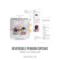Reversible Penguin Cupcake amigurumi pattern by Chibiscraft