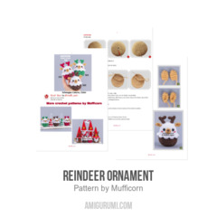 Reindeer ornament amigurumi pattern by Mufficorn
