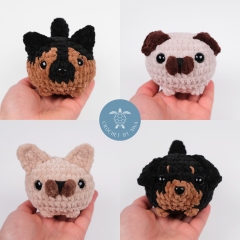 6-in-1 Chubby Bun Dog, NO SEW amigurumi by Crochet Pattern By Nina