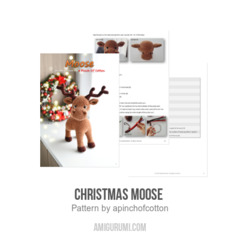 Christmas Moose  amigurumi pattern by apinchofcotton