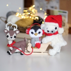 3 in 1 Crochet Christmas bundle amigurumi pattern by Loopy Pattern