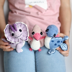 3 in 1 Crochet dinosaurs pattern #3 amigurumi pattern by Loopy Pattern