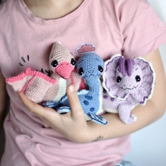 3 in 1 Crochet dinosaurs pattern #3 amigurumi pattern by Loopy Pattern