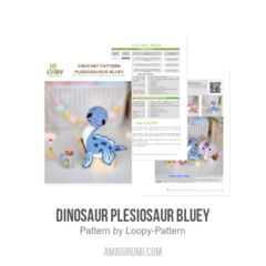 Dinosaur Plesiosaur Bluey amigurumi pattern by Loopy Pattern