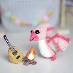 Dinosaur Pterodactyl Rose amigurumi by Loopy Pattern