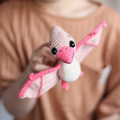 Dinosaur Pterodactyl Rose amigurumi pattern by Loopy Pattern