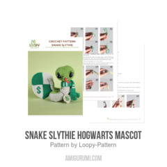 Snake Slythie Hogwarts Mascot amigurumi pattern by Loopy Pattern