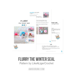 Flurry the winter seal amigurumi pattern by LikeALigerCrochet