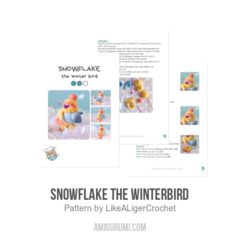Snowflake the winterbird amigurumi pattern by LikeALigerCrochet