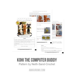 Kohi the Computer Buddy amigurumi pattern by Neith Sand Crochet