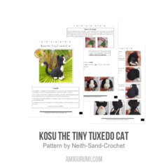 Kosu The Tiny Tuxedo Cat amigurumi pattern by Neith Sand Crochet