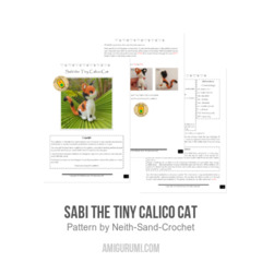 Sabi the Tiny Calico Cat amigurumi pattern by Neith Sand Crochet