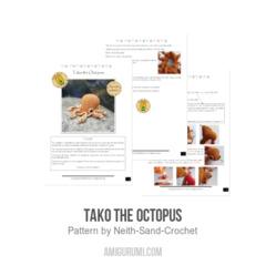 Tako the Octopus amigurumi pattern by Neith Sand Crochet