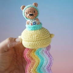 The rainbow rocket amigurumi pattern by Cocorumi Design