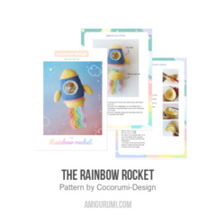 The rainbow rocket amigurumi pattern by Cocorumi Design