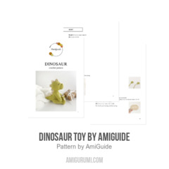 Dinosaur toy amigurumi pattern by AmiGuide