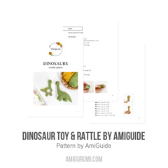 Dinosaur toy & rattle amigurumi pattern by AmiGuide