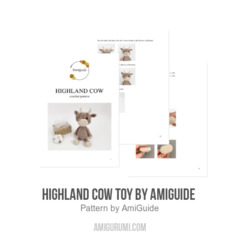 Highland cow toy amigurumi pattern by AmiGuide