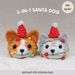 3-in-1 Santa Dog, NO SEW