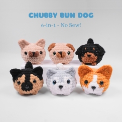 6-in-1 Chubby Bun Dog, NO SEW