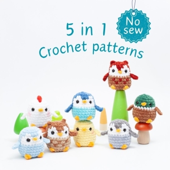 No Sew Crochet Birds Pattern Set amigurumi pattern by Diminu