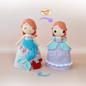 Reversible Little Mermaid amigurumi pattern by Chibiscraft