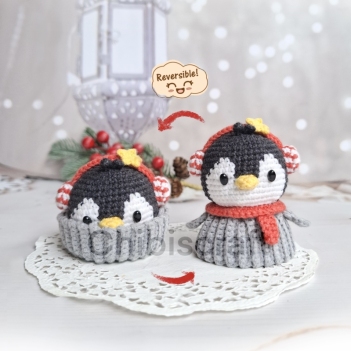 Reversible Penguin Cupcake amigurumi pattern by Chibiscraft