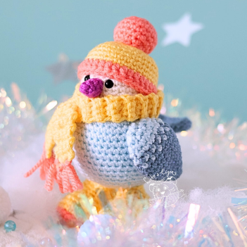 Snowflake the winterbird amigurumi pattern by LikeALigerCrochet