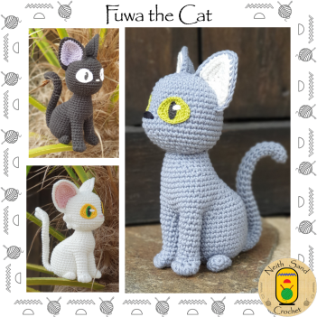Fuwa the Cat amigurumi pattern by Neith Sand Crochet