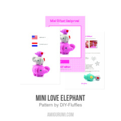 Mini Love Elephant amigurumi pattern by DIY Fluffies