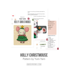 Holly Christmouse amigurumi pattern by Yum Yarn