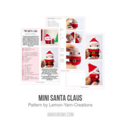 Mini Santa Claus amigurumi pattern by Lemon Yarn Creations