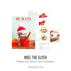 Noel the Sloth amigurumi pattern by Lemon Yarn Creations