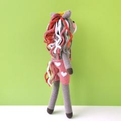 Long Leg Polly the heart horse amigurumi pattern by Mrs Milly