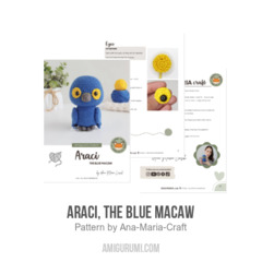 Araci, the Blue Macaw amigurumi pattern by Ana Maria Craft