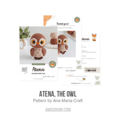 Atena, the Owl amigurumi pattern by Ana Maria Craft