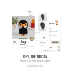 Joey, the Toucan amigurumi pattern by Ana Maria Craft