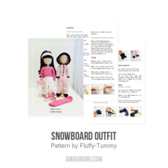 Snowboard outfit amigurumi pattern by Fluffy Tummy
