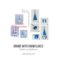 Gnome with snowflakes amigurumi pattern by Mufficorn