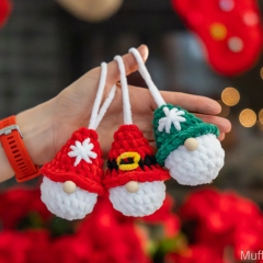 Plush gnome ornaments amigurumi by Mufficorn
