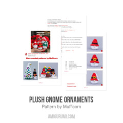 Plush gnome ornaments amigurumi pattern by Mufficorn