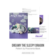 Dreamy the Sleepy Dragon amigurumi pattern by Pracownia Blask