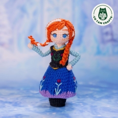 Princess Anna mini doll amigurumi pattern by Co Tam Crafts