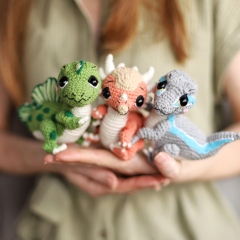 3 in 1 Crochet dinosaurs pattern #4 amigurumi pattern by Loopy Pattern